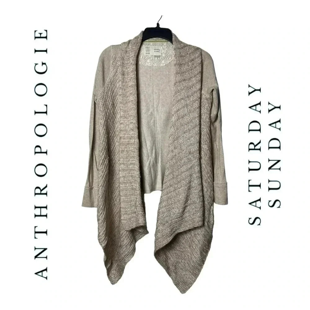 1502. ANTHROPOLOGIE‎ SATURDAY SUNDAY KNITTED SYMMETRICAL CARDIGAN SIZE SMALL